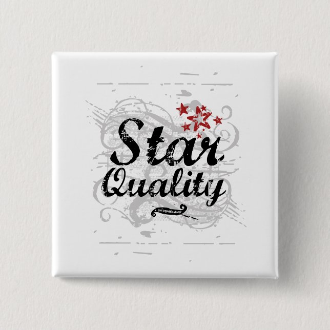 Bóton Quadrado 5.08cm Qualidade da estrela (Frente)