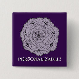 Bóton Quadrado 5.08cm Qualquer Lace Colorido Olhar Crochet Doily Flower