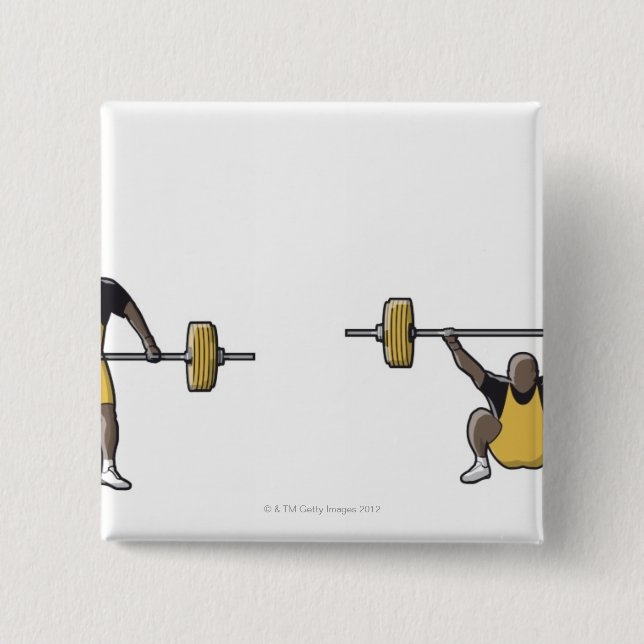 Bóton Quadrado 5.08cm Quatro palcos da campainha elevadora (Frente)