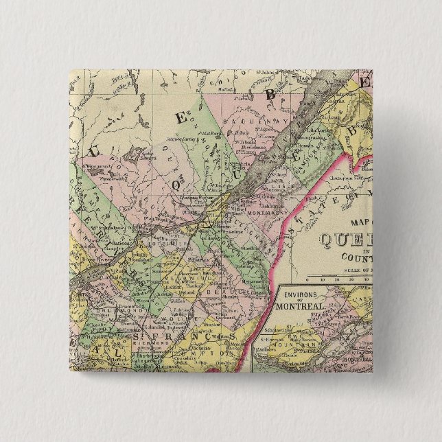 Bóton Quadrado 5.08cm Quebec (Frente)