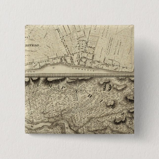 Bóton Quadrado 5.08cm Quebec, Canadá 6 (Frente)