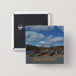 Bóton Quadrado 5.08cm Queda Feliz Vídeo de outono Por Água