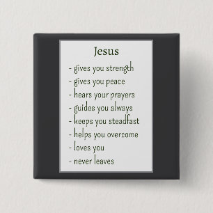Bóton Quadrado 5.08cm Quem é Jesus é um Presente de Lembrança Confortant