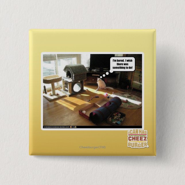 Bóton Quadrado 5.08cm Queria que houvesse algo a fazer (Frente)