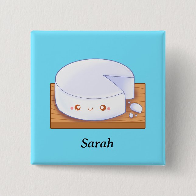 Bóton Quadrado 5.08cm Queso Queso Fresco Branco mexicano (Frente)