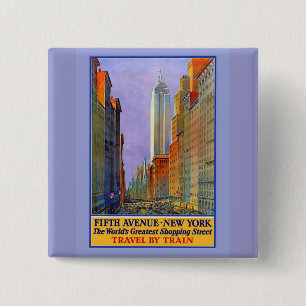 Bóton Quadrado 5.08cm Quinta Avenida Nova York Mundiais A Maior Rua Comp