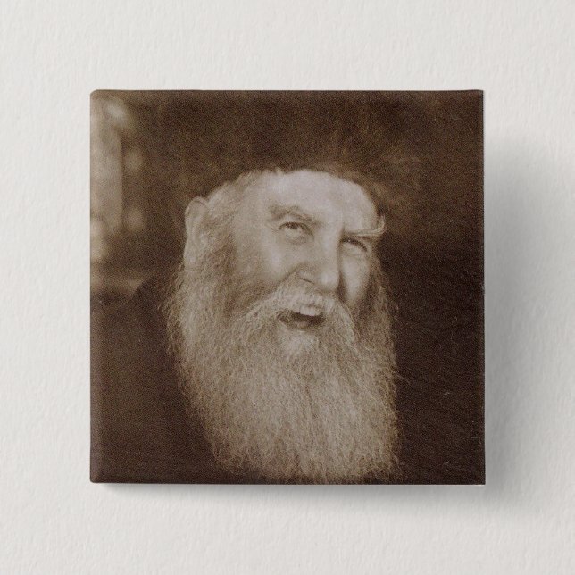 Bóton Quadrado 5.08cm Rabbi Yosef Yitzchak Schenersohn (Frente)
