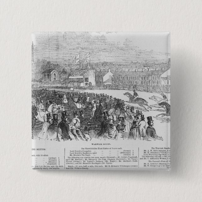 Bóton Quadrado 5.08cm Raças de Warwick, 'da Londres ilustrada (Frente)
