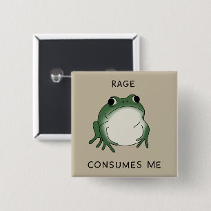 Bóton Quadrado 5.08cm Rage Me Consome Sapo Lagoa Meme Vintage Natureza