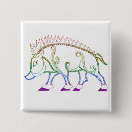 Bóton Quadrado 5.08cm Rainbow Boar