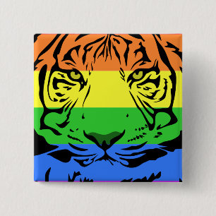 Bóton Quadrado 5.08cm Rainbow Tiger
