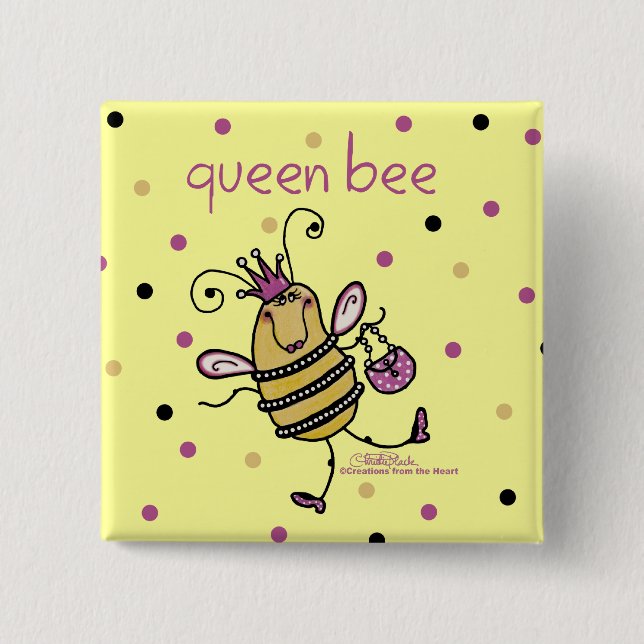 Bóton Quadrado 5.08cm Rainha Bee (Frente)