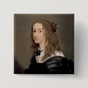 Bóton Quadrado 5.08cm Rainha Christina da suecia 1652