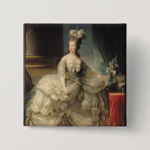 Bóton Quadrado 5.08cm Rainha de Marie Antoinette de France, 1779