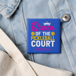 Bóton Quadrado 5.08cm Rainha Divertida da Quadra de Pickleball Personali