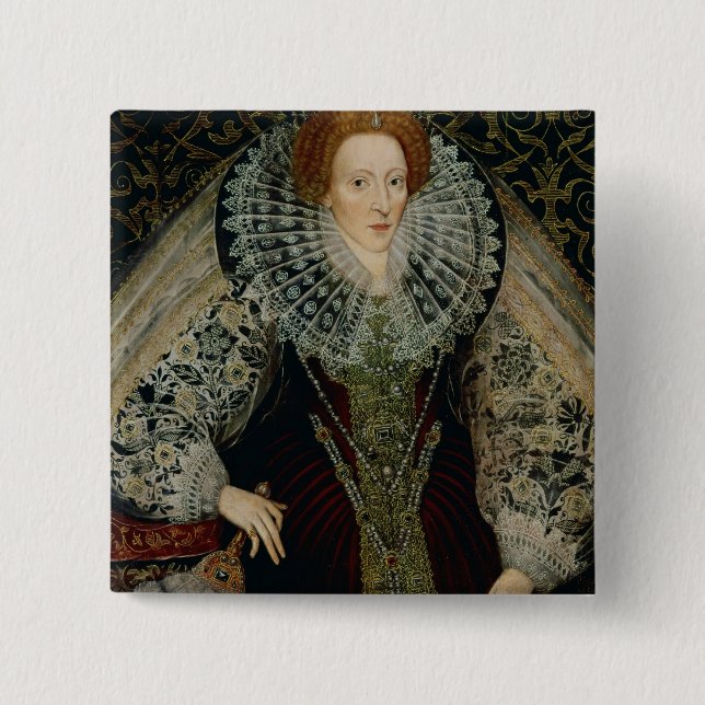 Bóton Quadrado 5.08cm Rainha Elizabeth mim, c.1585-90 (Frente)