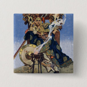 Bóton Quadrado 5.08cm Rainha Maeve Warrior Woman Princess