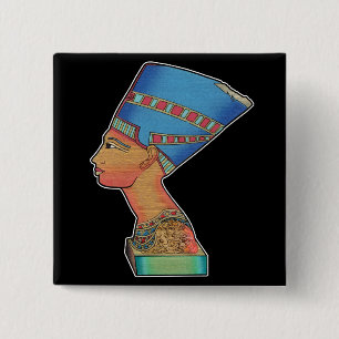 Bóton Quadrado 5.08cm Rainha Nefertiti