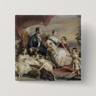 Bóton Quadrado 5.08cm Rainha Victoria (1819-1901) e príncipe Albert