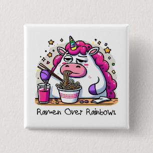 Bóton Quadrado 5.08cm Ramen de Comida Unicorn