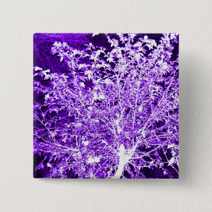 Bóton Quadrado 5.08cm Ramificações de Abstrato violeta roxa