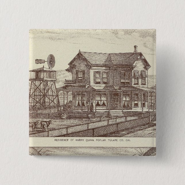 Bóton Quadrado 5.08cm Ranches, Poplar, Cal (Frente)