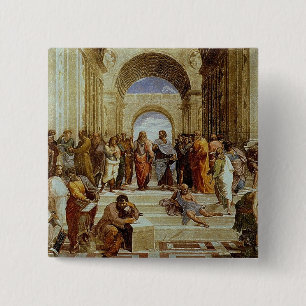 Bóton Quadrado 5.08cm Raphael "a escola detalhe de Atenas" cerca de 1511