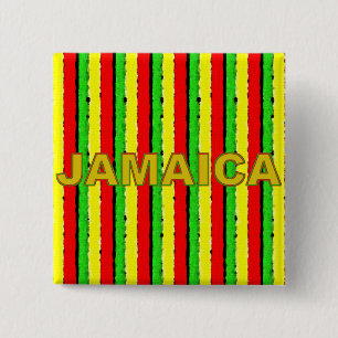Bóton Quadrado 5.08cm Rasta colore o ouro vermelho e o verde de Jamaica