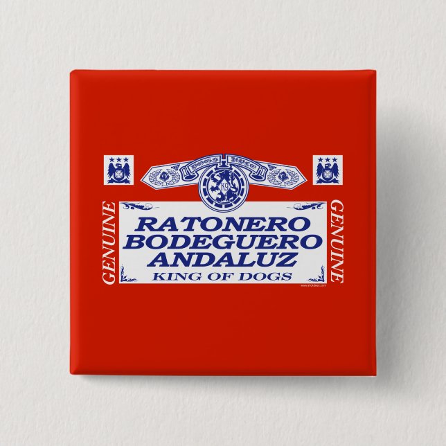 Bóton Quadrado 5.08cm Ratonero Bodeguero Andaluz (Frente)