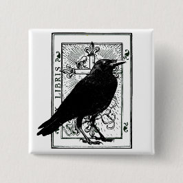 Bóton Quadrado 5.08cm Raven e Cross