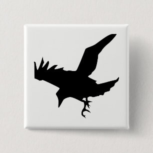 Bóton Quadrado 5.08cm Raven Silhouette