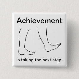 Bóton Quadrado 5.08cm Realização é dar o próximo passo Botão