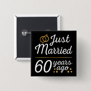 Bóton Quadrado 5.08cm Recem casados 60 Anos Atrás II