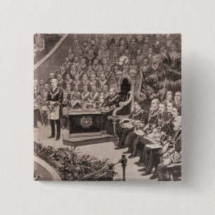 Bóton Quadrado 5.08cm Recolhimento maçónico grande no Albert real