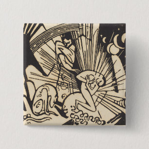 Bóton Quadrado 5.08cm Reconciliação Versoehnung de Franz Marc  