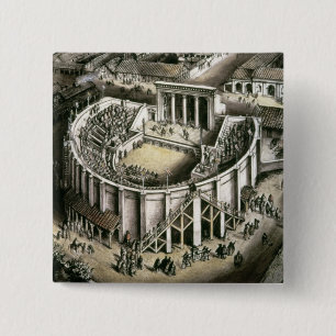 Bóton Quadrado 5.08cm Reconstrução do teatro, século II romano