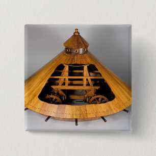 Bóton Quadrado 5.08cm Reconstrução modelo do design de da Vinci