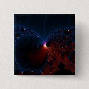 Bóton Quadrado 5.08cm Red Blue Cels Art Fractal
