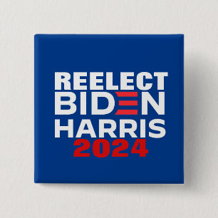 Bóton Quadrado 5.08cm Reeleger Biden Harris 2024