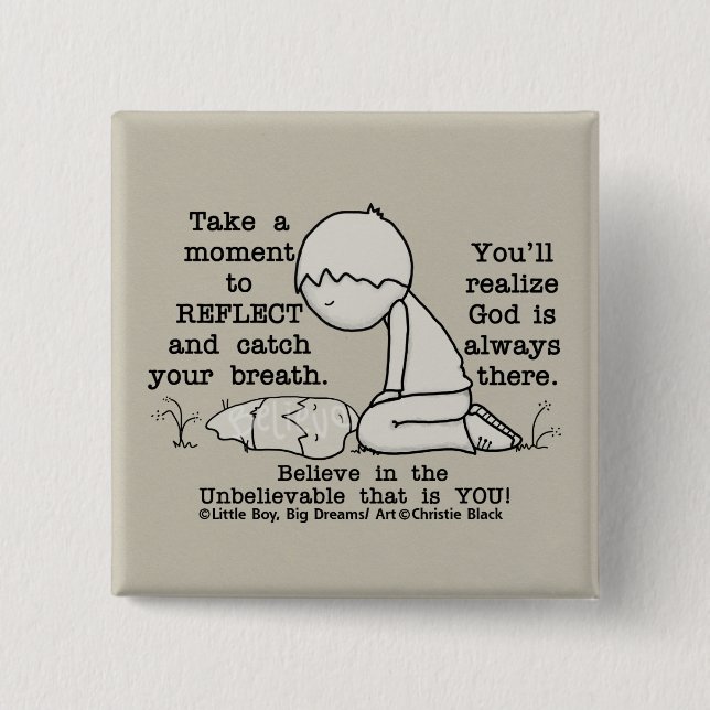 Bóton Quadrado 5.08cm Refletir (Frente)