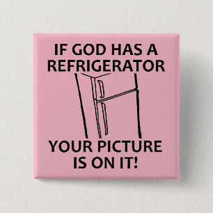 Bóton Quadrado 5.08cm Refrigerador do Deus Cristão Sua Imagem