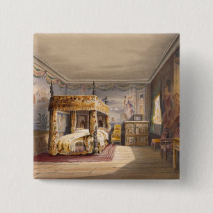 Bóton Quadrado 5.08cm Rei Charles Sala, casa de Cotehele, c.1830-40,