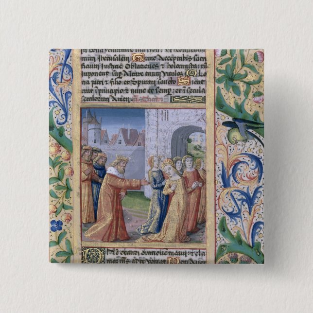 Bóton Quadrado 5.08cm Rei David que coveting Bathsheba (Frente)
