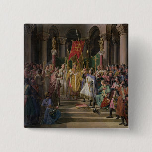 Bóton Quadrado 5.08cm Rei de Philip Augustus de France que toma