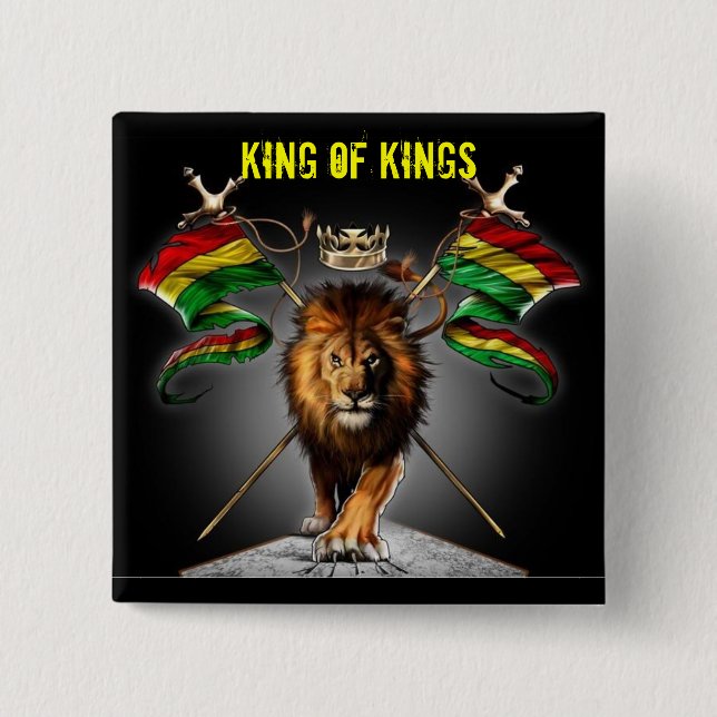 Bóton Quadrado 5.08cm REI dos reis Botão (Frente)