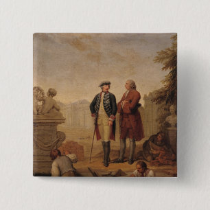 Bóton Quadrado 5.08cm Rei Frederick II de Prússia