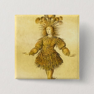 Bóton Quadrado 5.08cm Rei Louis XIV de France