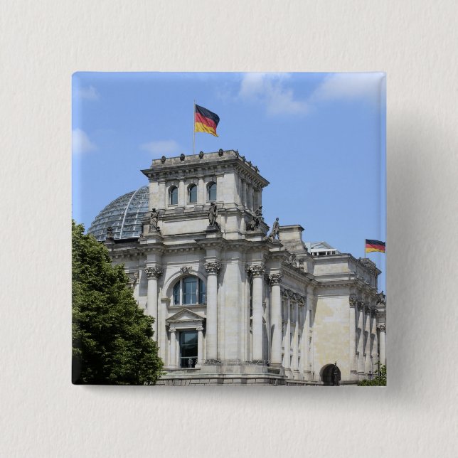 Bóton Quadrado 5.08cm Reichstag, Berlim, Alemanha 2 (Frente)