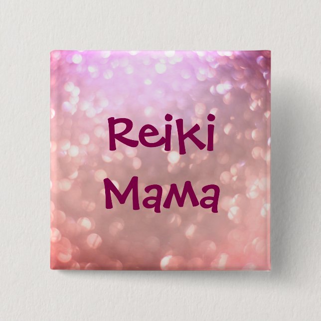 Bóton Quadrado 5.08cm Reiki Mama (Frente)
