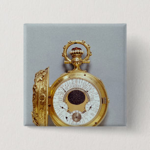 Bóton Quadrado 5.08cm Relógio, 1897-1901